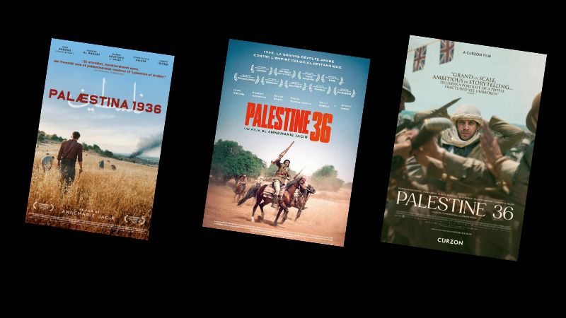 Filmens plakat er tilpasset publikum. I Danmark er det den fredelige palæstinensiske bonde, der bliver fordrevet fra sin jord, I Frankrig er det den revolutionære arabiske frihedskæmper til hest, og i England er det offeret for imperialismens undertrykkere.