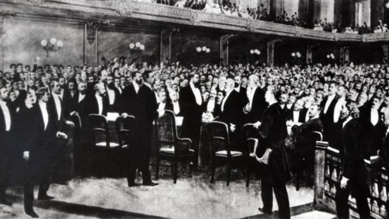 Deltagerne ved den første zionistkongres i Basel i 1897.