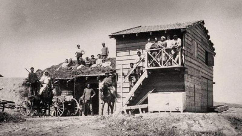 Pionerer i Degania, der blev grundlagt i 1910 og regnes som den første kibbutz.